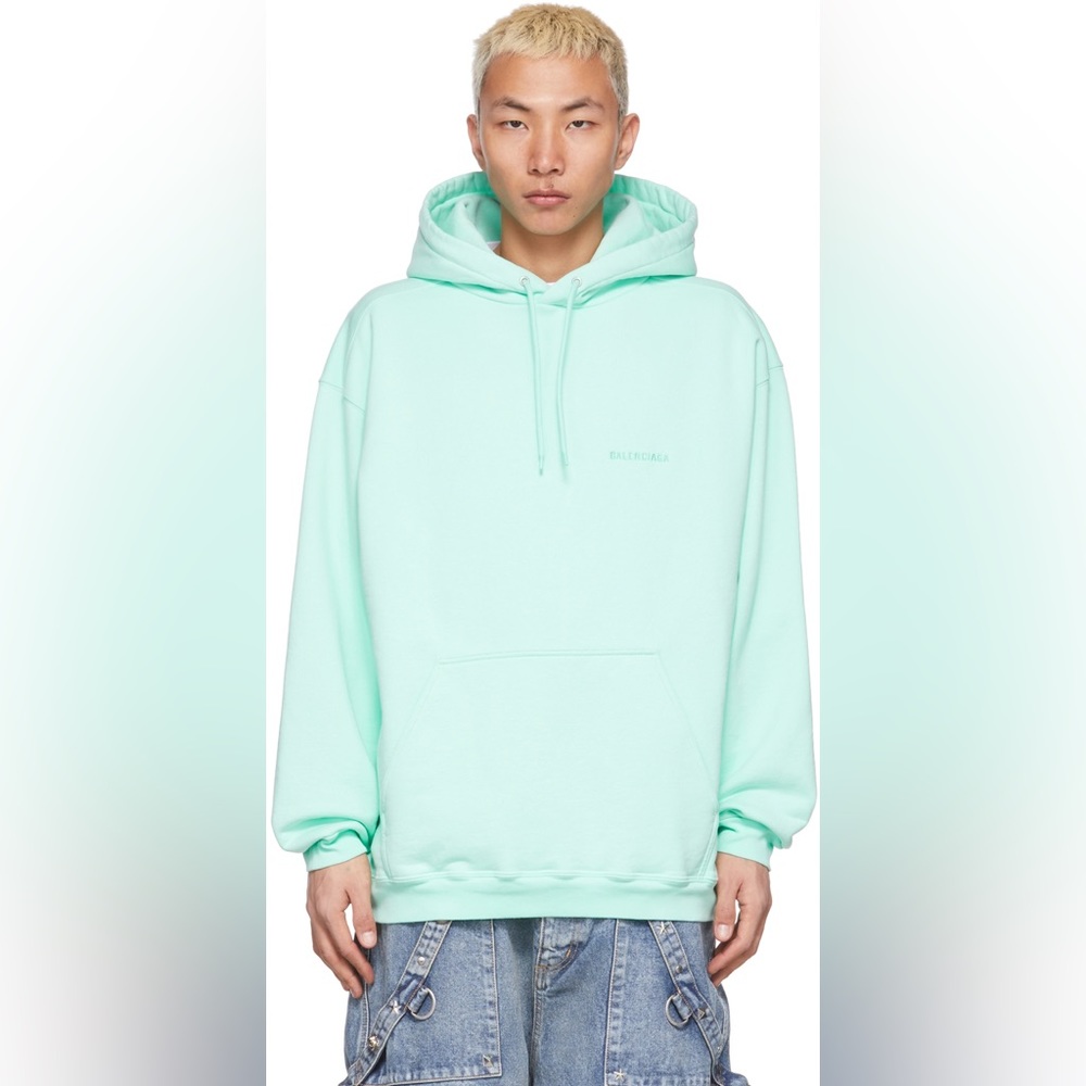 Balenciaga Mint Green Unisex Oversized Hoodie